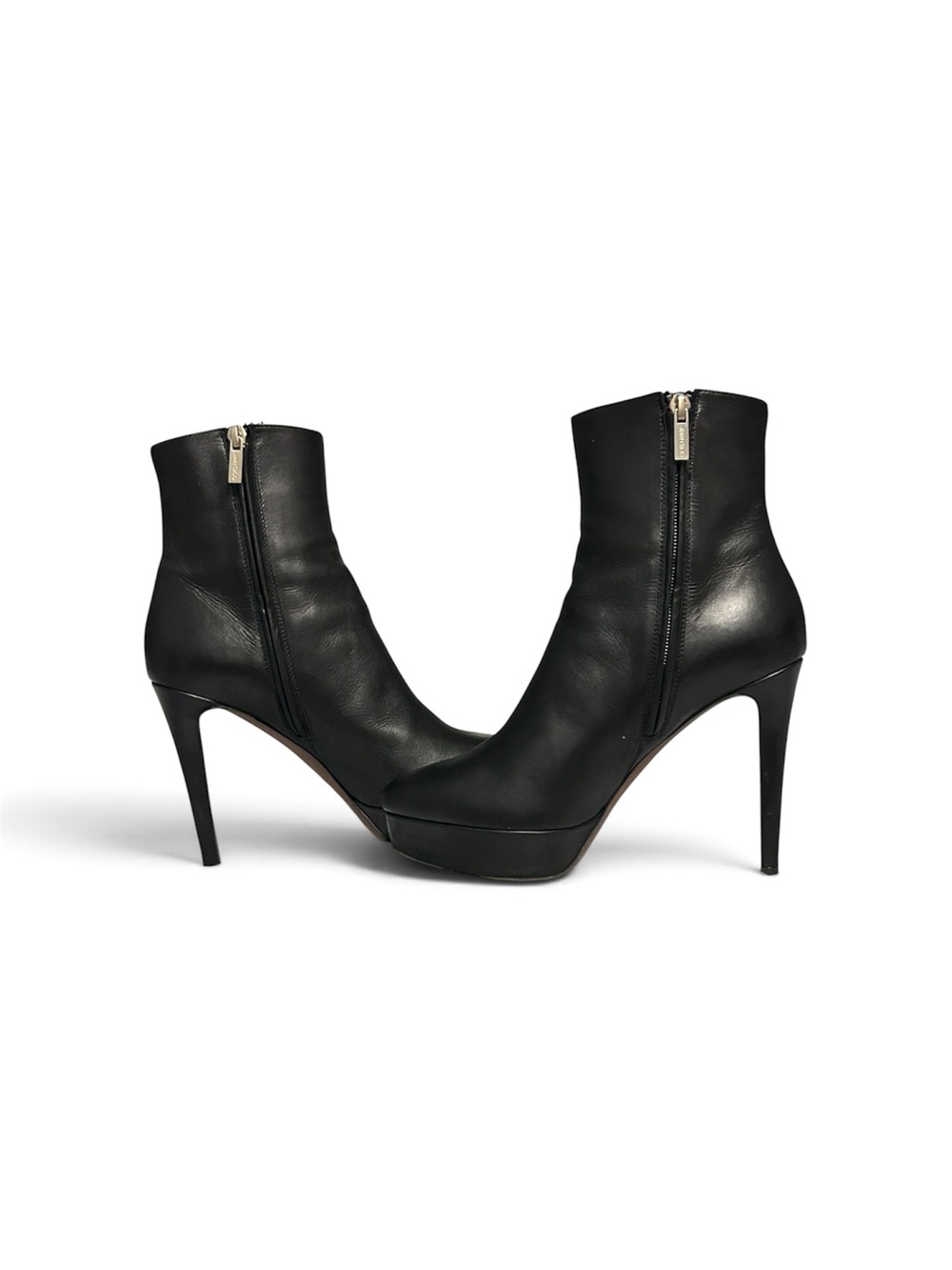 Jimmy Choo Black Leather Stiletto Ankle Booties